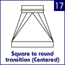 Square to round transition (centered)