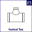 Conical tee